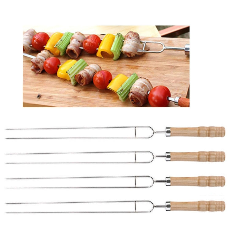 Stainless Steel Barbecue Skewers Barbecue Fork U-shaped Barbecue Fork, Spec: 6pcs + 2  Sweeps Reluova