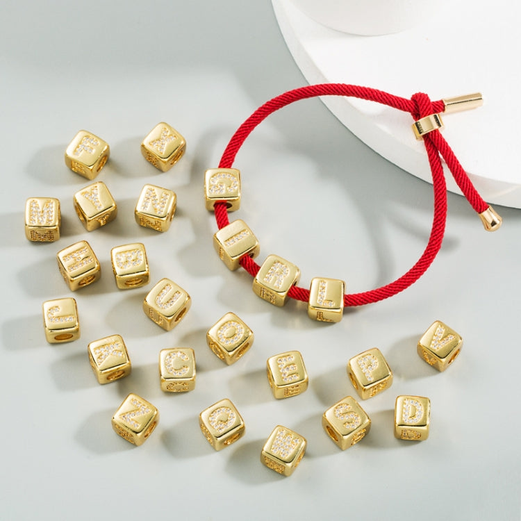 English Letter Beads Bracelet Brass Micro-inlaid Couple Red String Pull DIY Bracelet Jewelry Reluova