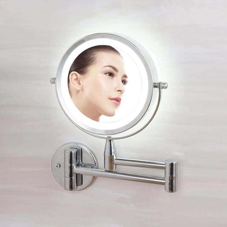 Bathroom Wall-mounted Retractable LED Makeup Mirror With Lamp Mirror HD Double-sided Beauty Mirror Reluova