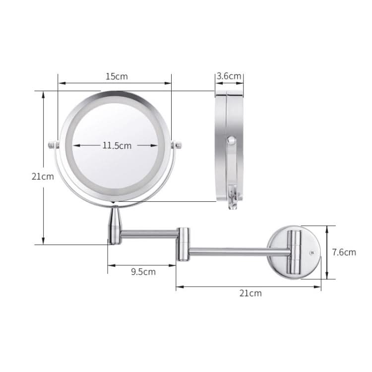 Bathroom Wall-mounted Retractable LED Makeup Mirror With Lamp Mirror HD Double-sided Beauty Mirror Reluova