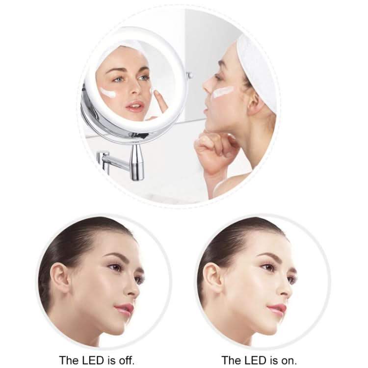 Bathroom Wall-mounted Retractable LED Makeup Mirror With Lamp Mirror HD Double-sided Beauty Mirror Reluova