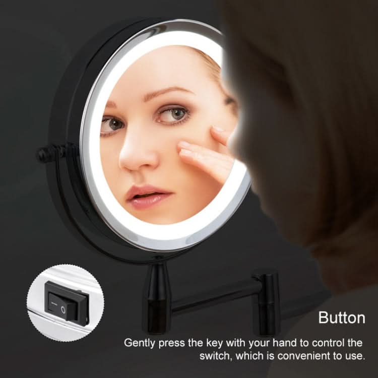 Bathroom Wall-mounted Retractable LED Makeup Mirror With Lamp Mirror HD Double-sided Beauty Mirror Reluova