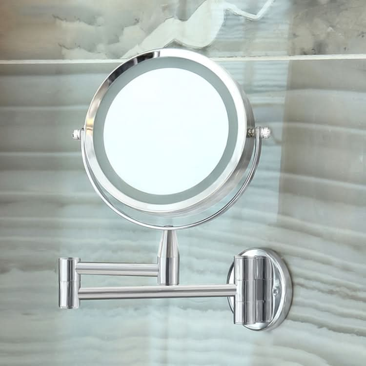 Bathroom Wall-mounted Retractable LED Makeup Mirror With Lamp Mirror HD Double-sided Beauty Mirror Reluova