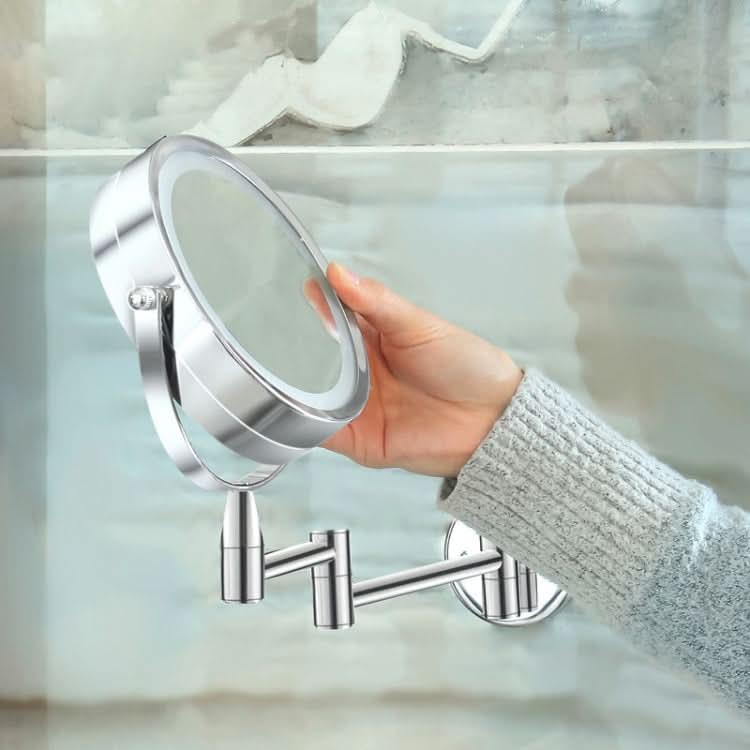 Bathroom Wall-mounted Retractable LED Makeup Mirror With Lamp Mirror HD Double-sided Beauty Mirror Reluova