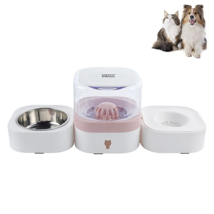 Pet Transparent Removable Washable Automatic Drinking Fountain with Stainless Steel Food Box - Reluova