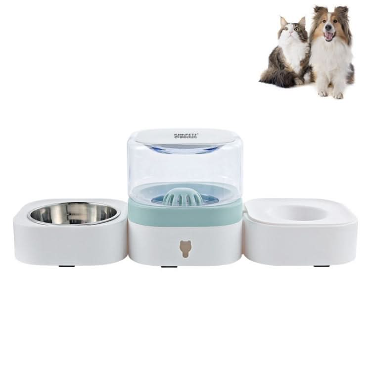 Pet Transparent Removable Washable Automatic Drinking Fountain with Stainless Steel Food Box - Reluova