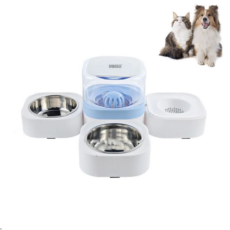 Pet Transparent Removable Washable Automatic Drinking Fountain with Stainless Steel Food Box - Reluova