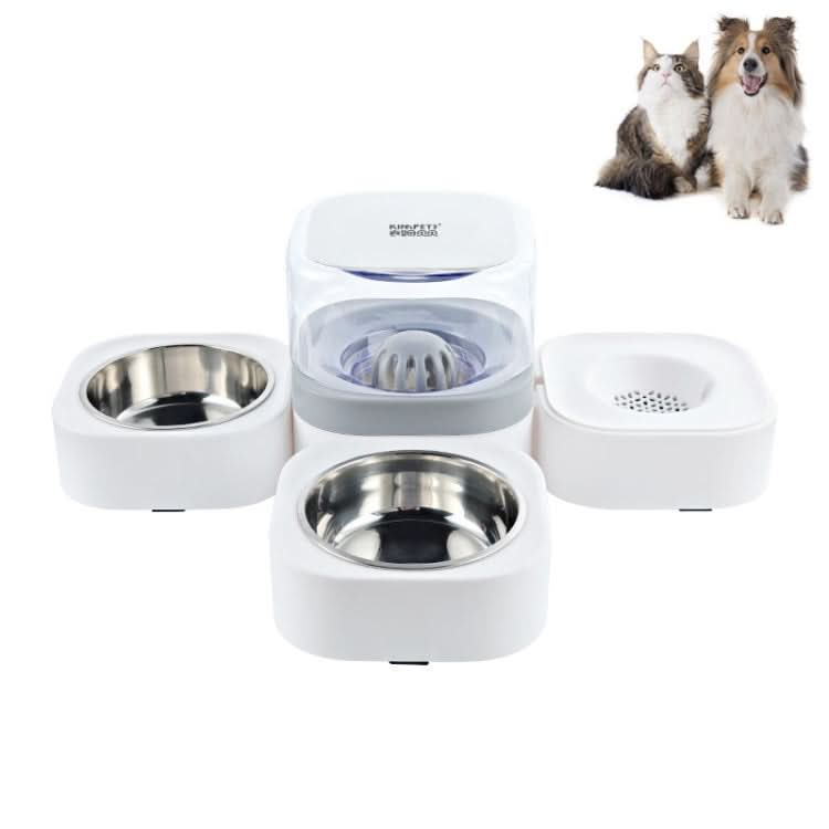 Pet Transparent Removable Washable Automatic Drinking Fountain with Stainless Steel Food Box - Reluova