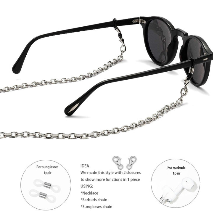 Rock Style Stainless Steel Glasses Chain Earphone Anti-lost Chain Multi-purpose Wear Chain Reluova