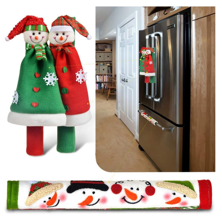 Christmas Cloak Microwave Oven Refrigerator Double Door Handle Gloves Anti-static Extended Anti-collision Fabric Protective Cover