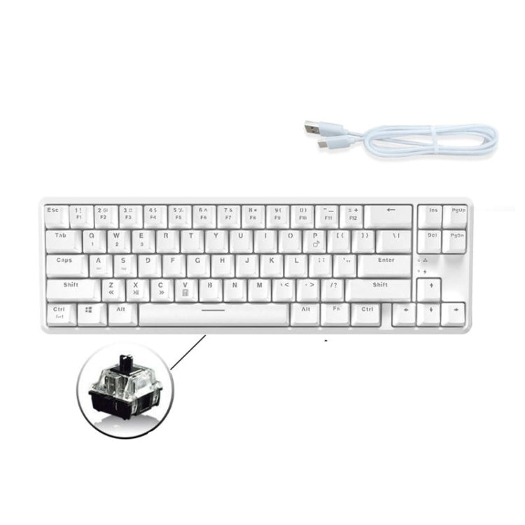 Ajazz K680T Mini USB Wired Dual-mode Charging 68-keys Laptop Bluetooth Mechanical Keyboard, Cable Length: 1.6m My Store