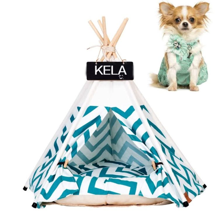 Striped Pattern Pet Tent Bed with Cushion - Reluova