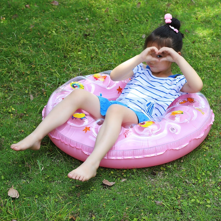 Cartoon Pattern Double Airbag Thickened Inflatable Swimming Ring Crystal Swimming Ring