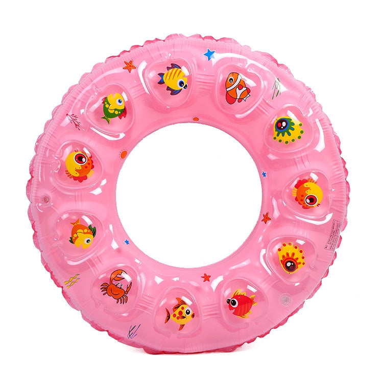 Cartoon Pattern Double Airbag Thickened Inflatable Swimming Ring Crystal Swimming Ring Reluova