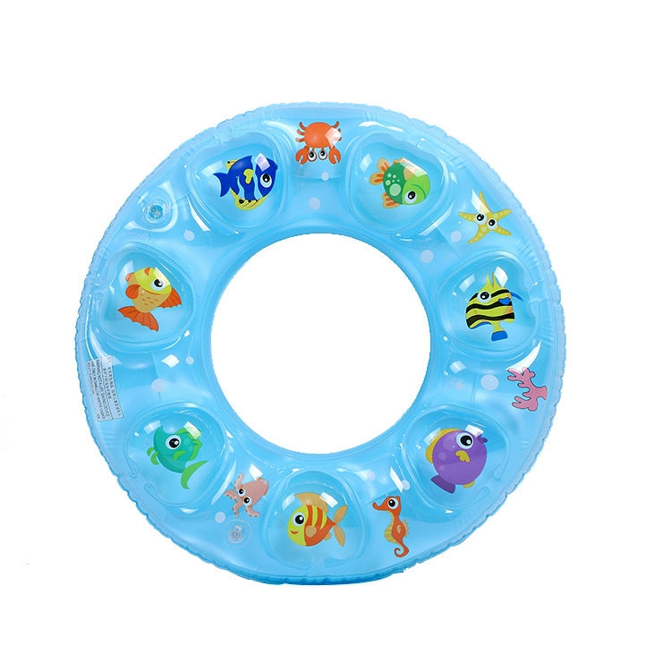 Cartoon Pattern Double Airbag Thickened Inflatable Swimming Ring Crystal Swimming Ring Reluova