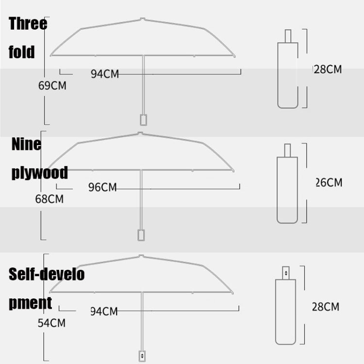 Student Vinyl Sunscreen Small Fresh Umbrella Folding Automatic Umbrella