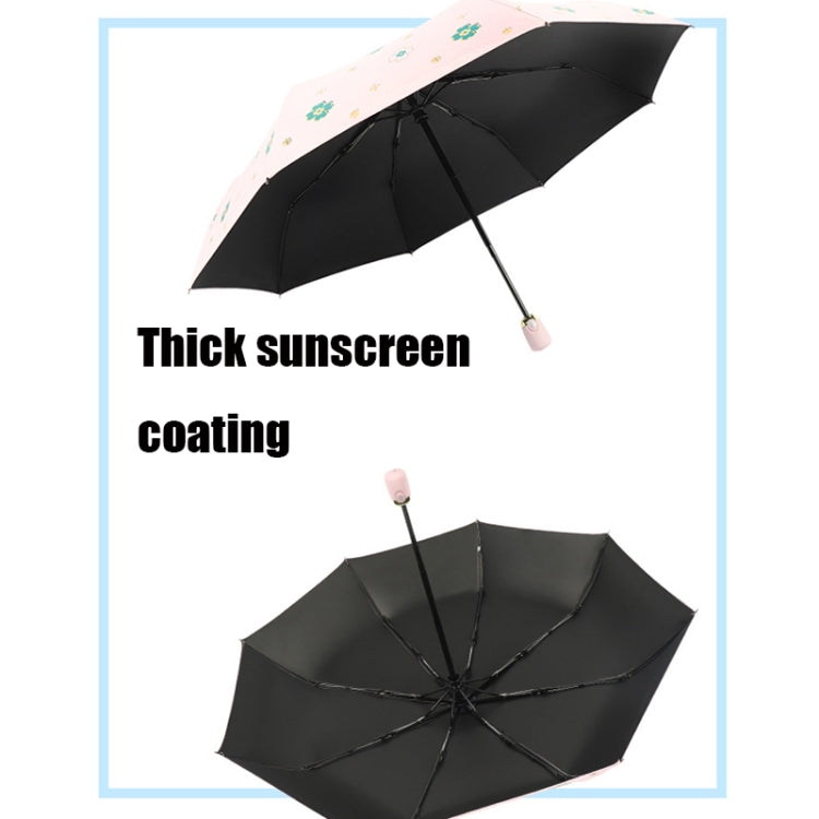 Student Vinyl Sunscreen Small Fresh Umbrella Folding Automatic Umbrella