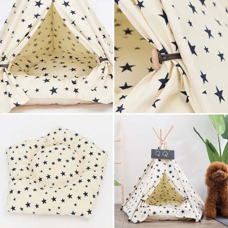 Cotton Canvas Pet Tent Cat and Dog Bed with Cushion - Reluova