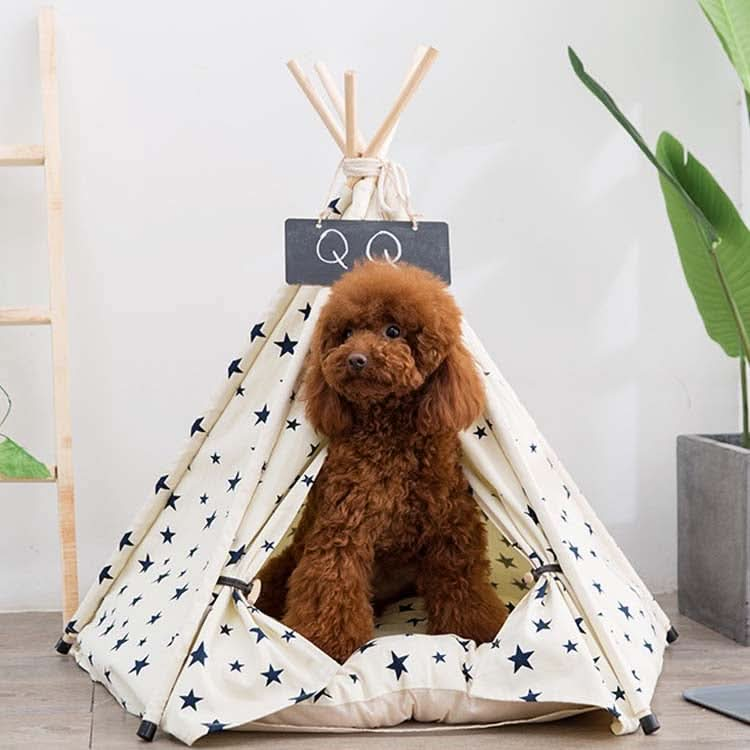 Cotton Canvas Pet Tent Cat and Dog Bed with Cushion - Reluova