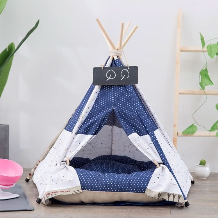 Cotton Canvas Pet Tent Cat and Dog Bed with Cushion - Reluova