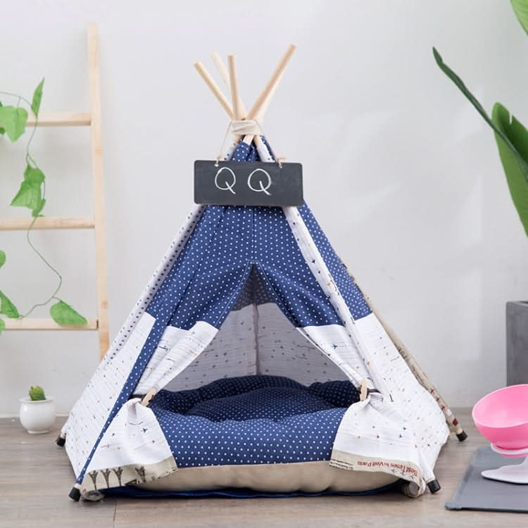 Cotton Canvas Pet Tent Cat and Dog Bed with Cushion - Reluova