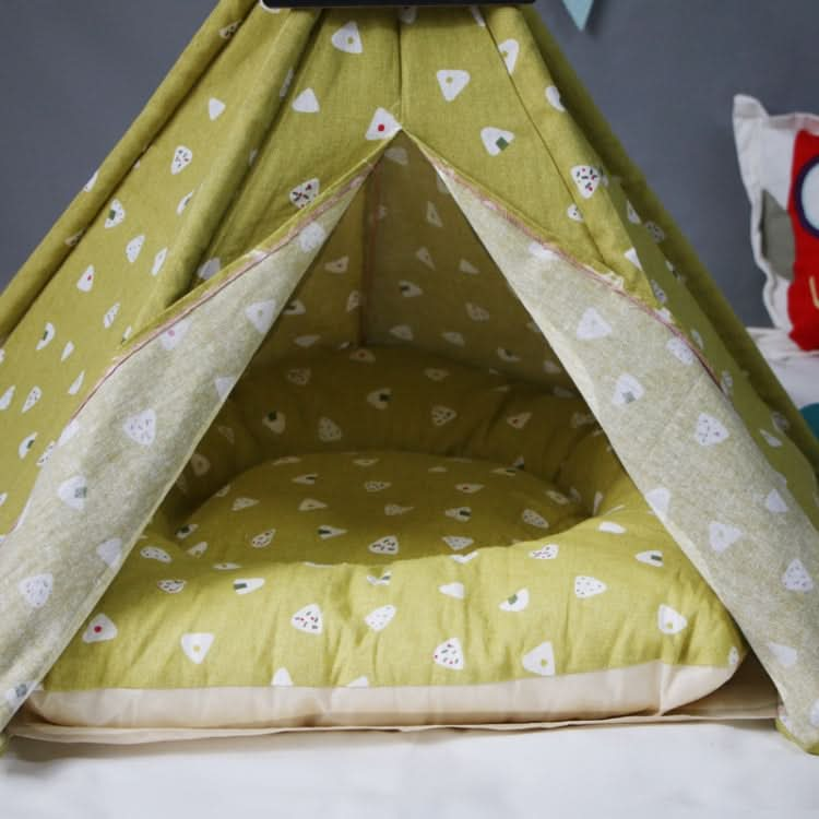 Cotton Canvas Pet Tent Cat and Dog Bed with Cushion - Reluova