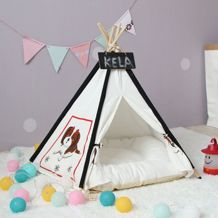 Pet Tent Removable And Washable Wooden Cat Kennel with Cushion - Reluova