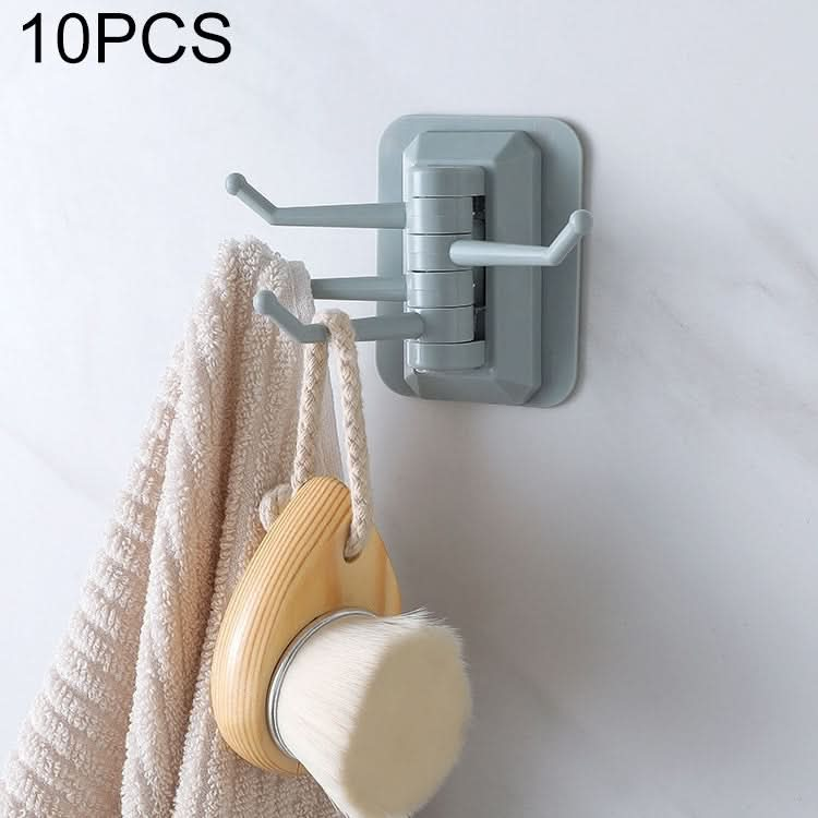 10 PCS Strong Viscose Bathroom Wall Shelf Without Perforation Traceless Rotating Hook, Random Color Delivery-Reluova