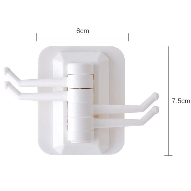 10 PCS Strong Viscose Bathroom Wall Shelf Without Perforation Traceless Rotating Hook, Random Color Delivery