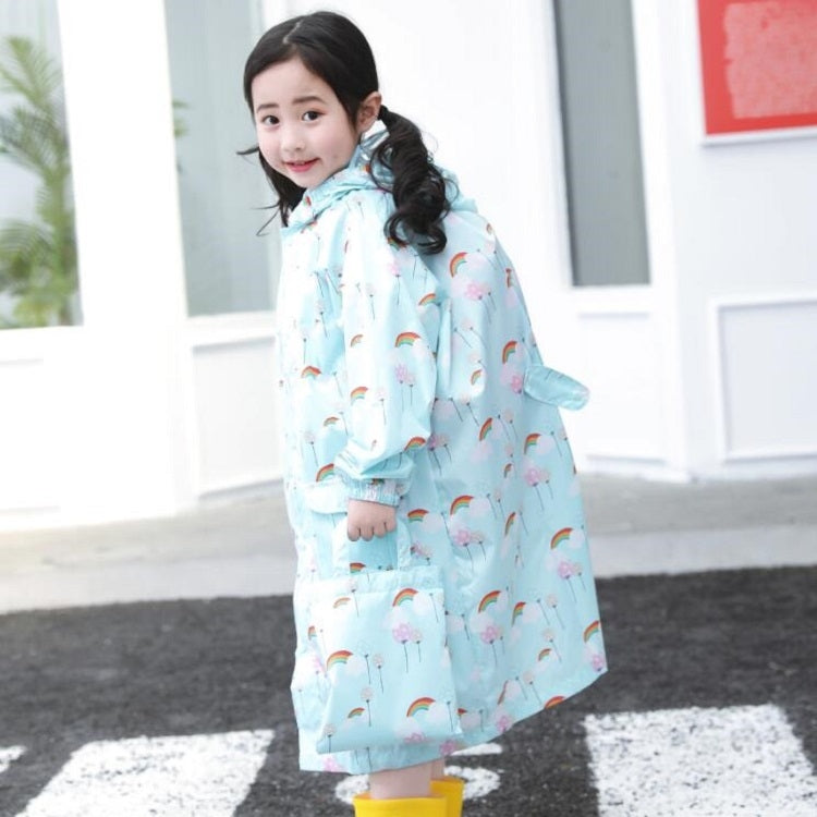 Cartoon Children Raincoats Waterproof Raincoat with Schoolbag