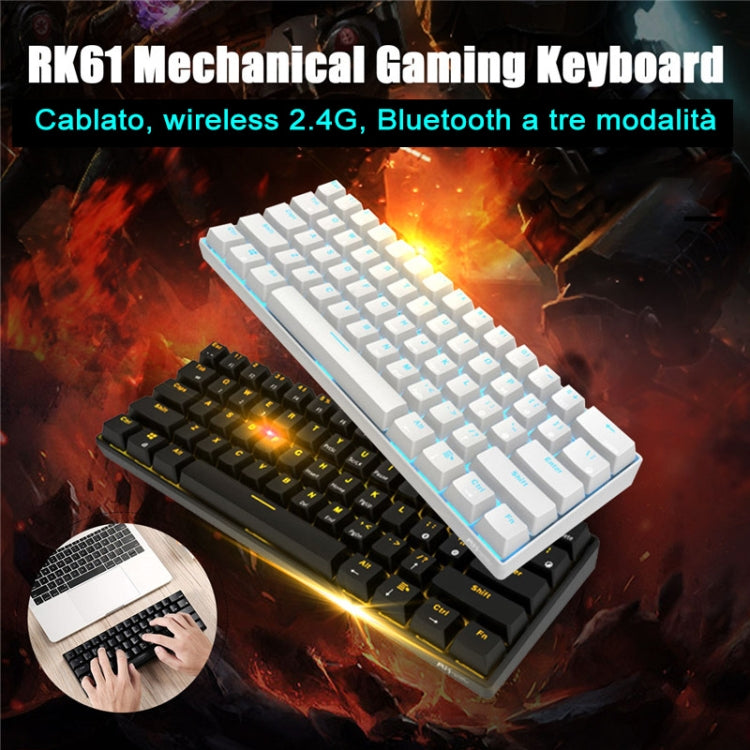 RK61 61 Keys Bluetooth / Wireless Dual Modes Tablet Mobile Gaming Mechanical Keyboard, Cable Length: 1.5m