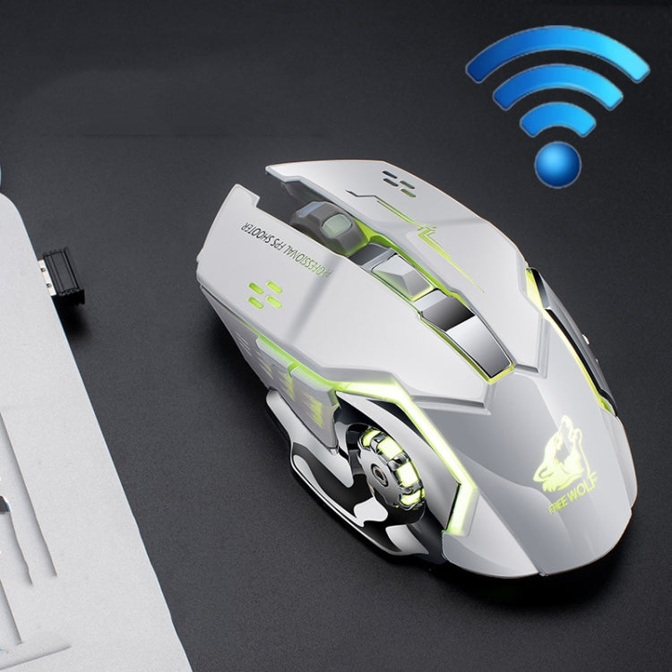 FREEDOM-WOLF X8 2400 DPI 6 Keys 2.4G Wireless Charging Silent Luminous Gaming Mechanical Mouse My Store