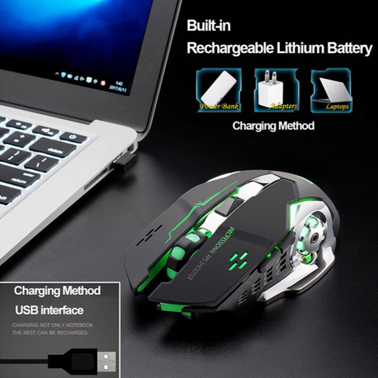 FREEDOM-WOLF X8 2400 DPI 6 Keys 2.4G Wireless Charging Silent Luminous Gaming Mechanical Mouse My Store