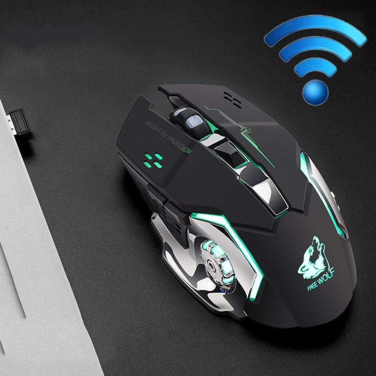 FREEDOM-WOLF X8 2400 DPI 6 Keys 2.4G Wireless Charging Silent Luminous Gaming Mechanical Mouse My Store