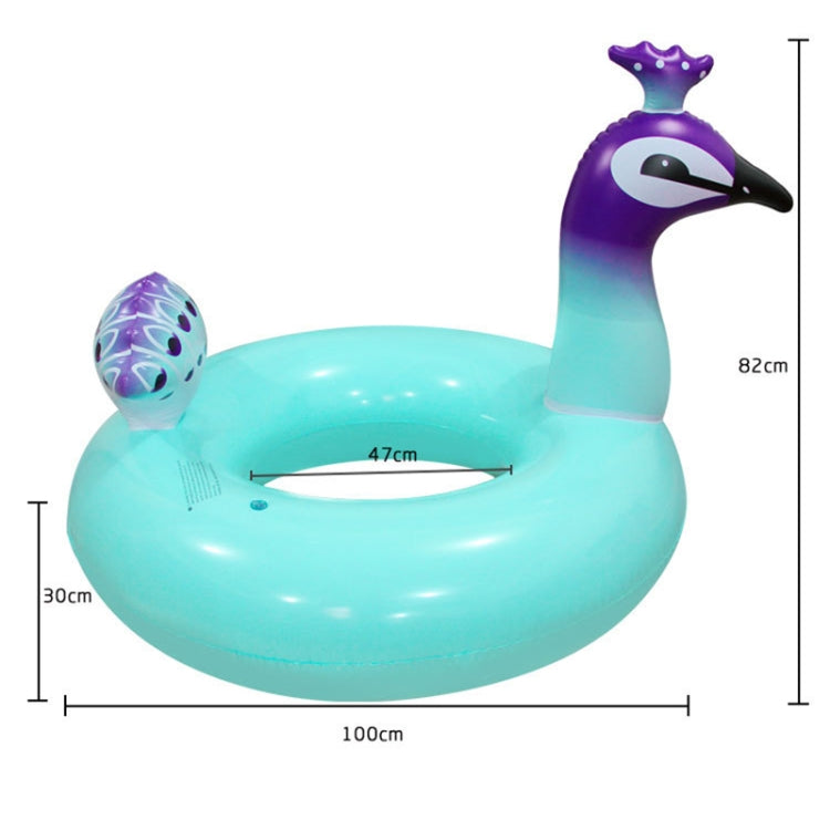 Blue Peacock Swimming Ring Adult Children Inflatable Seat Ring Lifebuoy