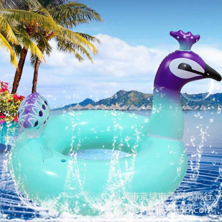 Blue Peacock Swimming Ring Adult Children Inflatable Seat Ring Lifebuoy