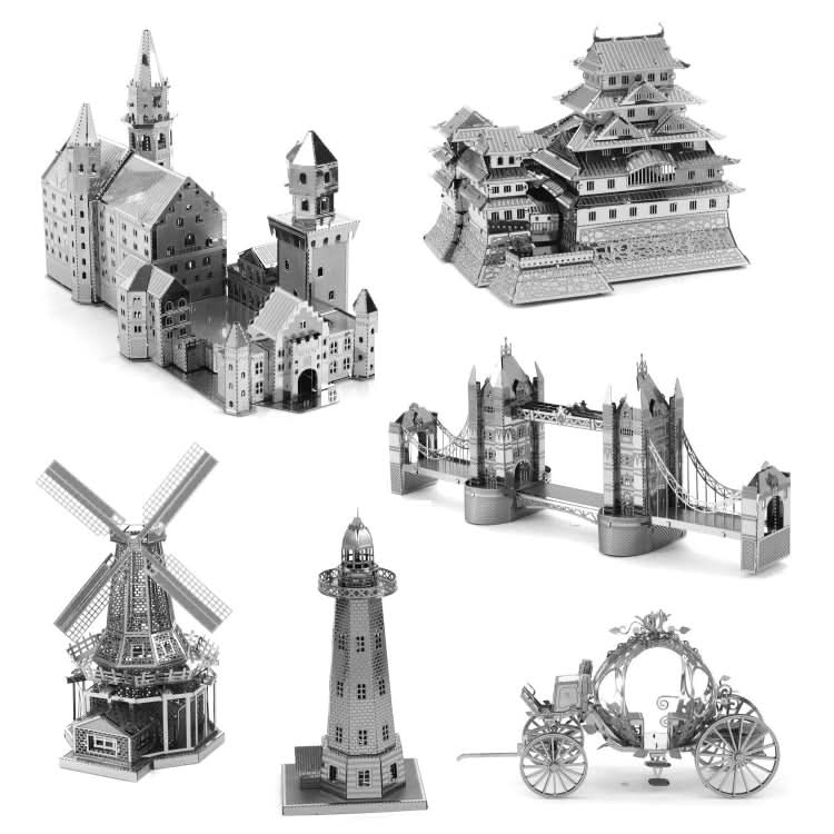 3 PCS 3D Metal Assembly Model World Building DIY Puzzle Toy Reluova