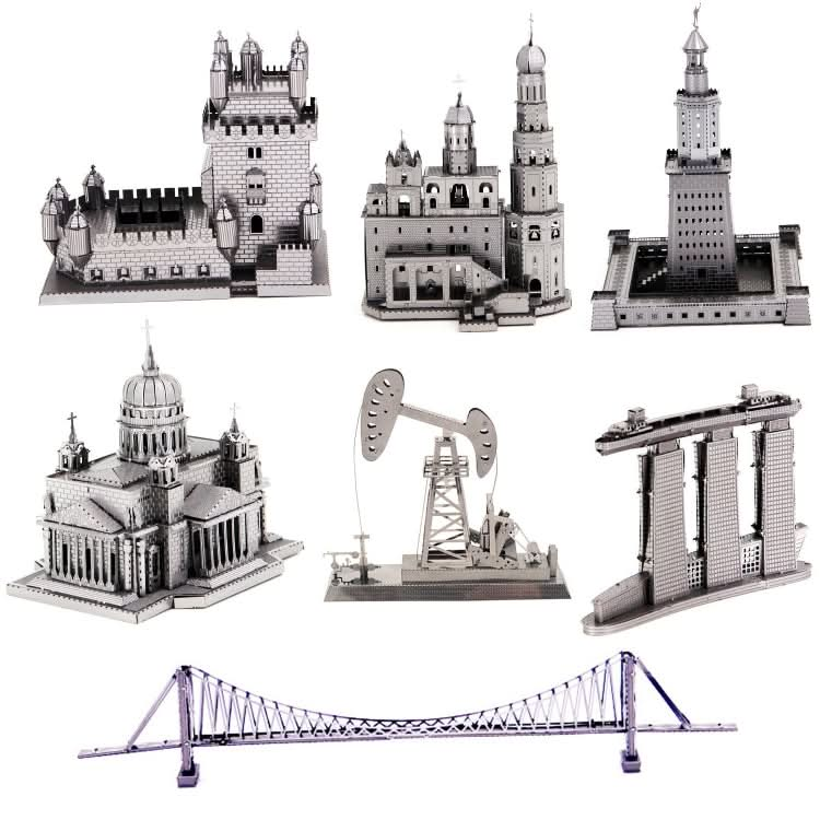 3 PCS 3D Metal Assembly Model World Building DIY Puzzle Toy Reluova