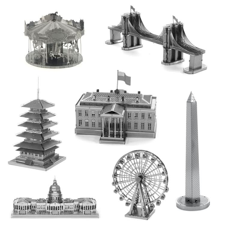 3 PCS 3D Metal Assembly Model World Building DIY Puzzle Toy Reluova