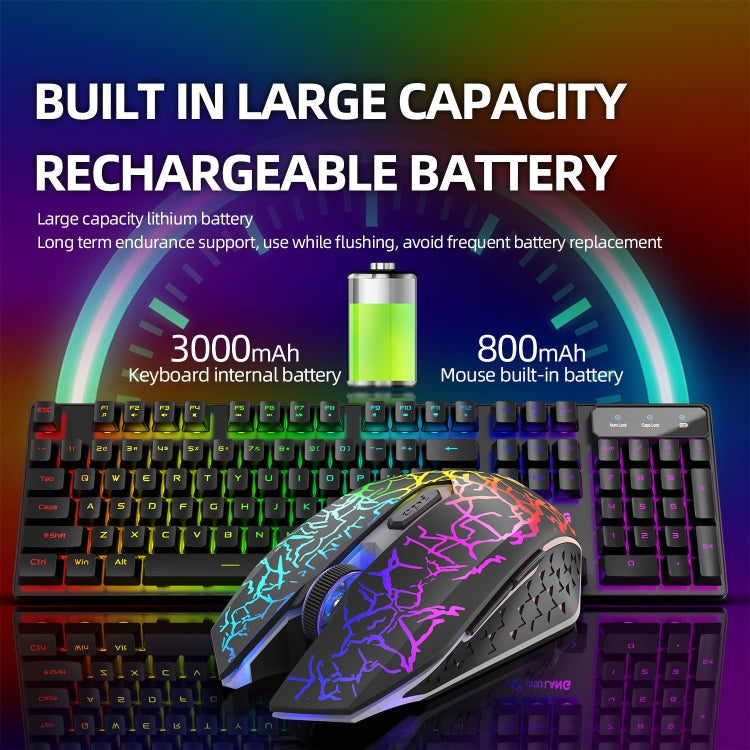 ZIYOULANG T3 Wireless Charging Gaming Lighted Keyboard and Mouse Set