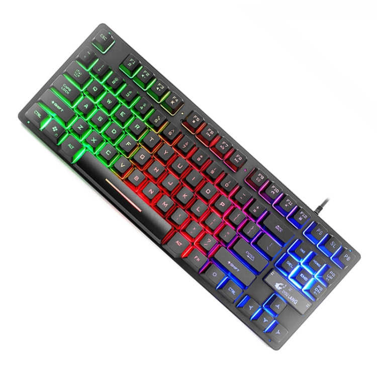 ZIYOULANG K16 87 Keys Colorful Mixed Light Gaming Notebook Manipulator Keyboard, Cable Length: 1.5m