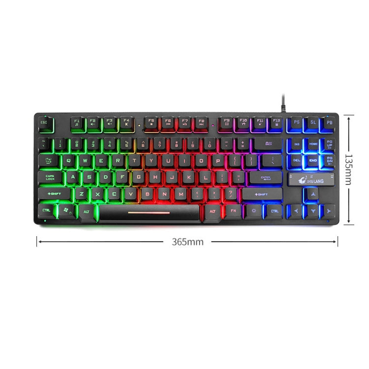 ZIYOULANG K16 87 Keys Colorful Mixed Light Gaming Notebook Manipulator Keyboard, Cable Length: 1.5m My Store