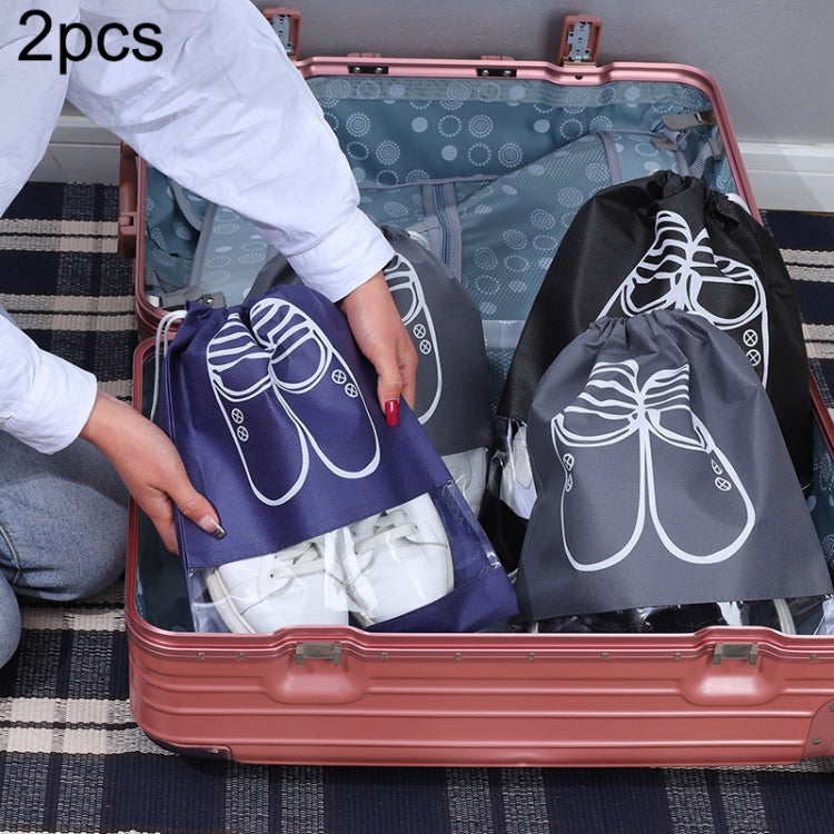 2pcs Travel Shoe Beam Storage Bag Waterproof Portable Large Capacity Shoe Bag Random Colour