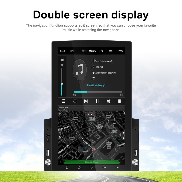 9.7 inch Vertical Screen HD 2.5D Glass Car MP5 Player Android Navigation All-in-one Machine