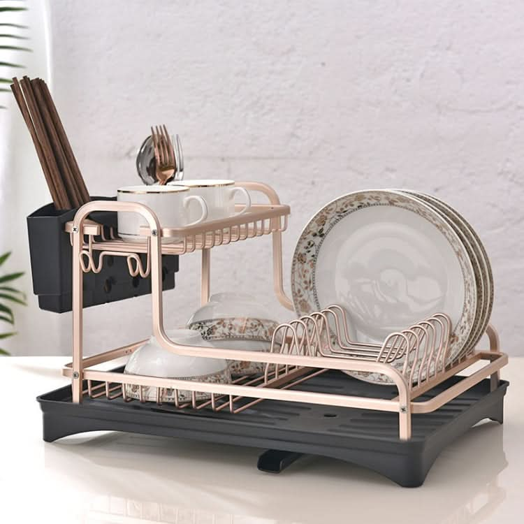 Double-layer Space Aluminum Dish Rack Kitchen Drain Rack - Reluova