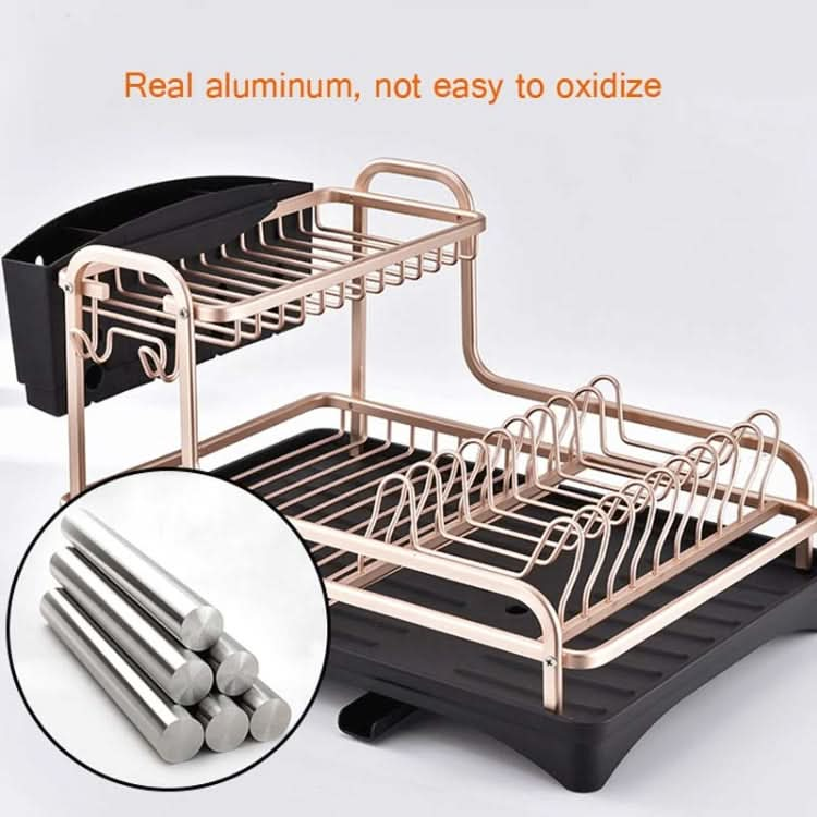 Double-layer Space Aluminum Dish Rack Kitchen Drain Rack - Reluova