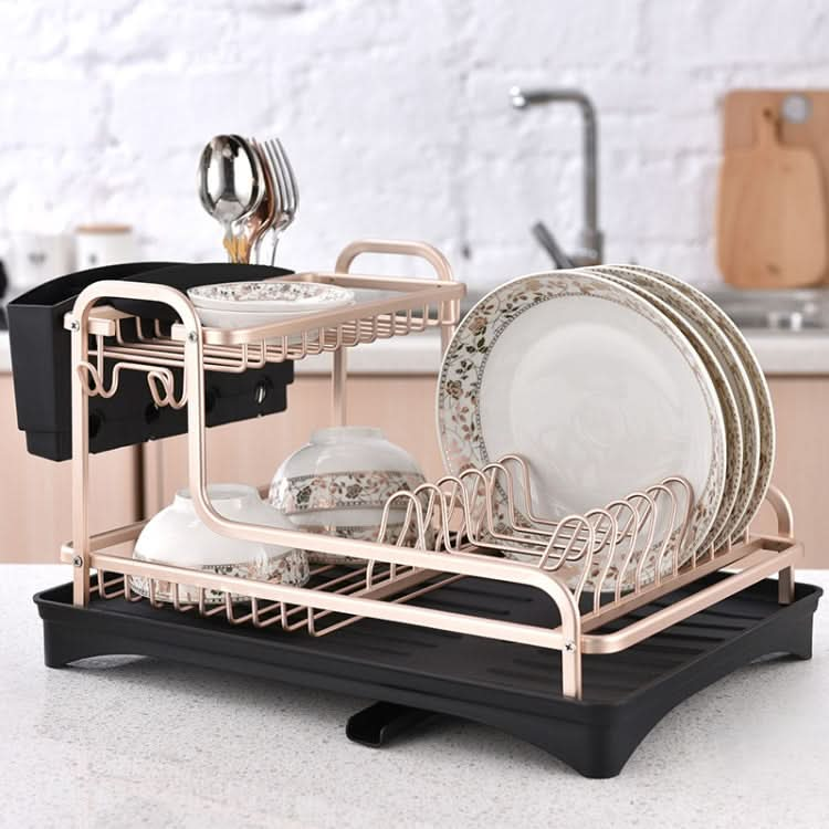 Double-layer Space Aluminum Dish Rack Kitchen Drain Rack - Reluova