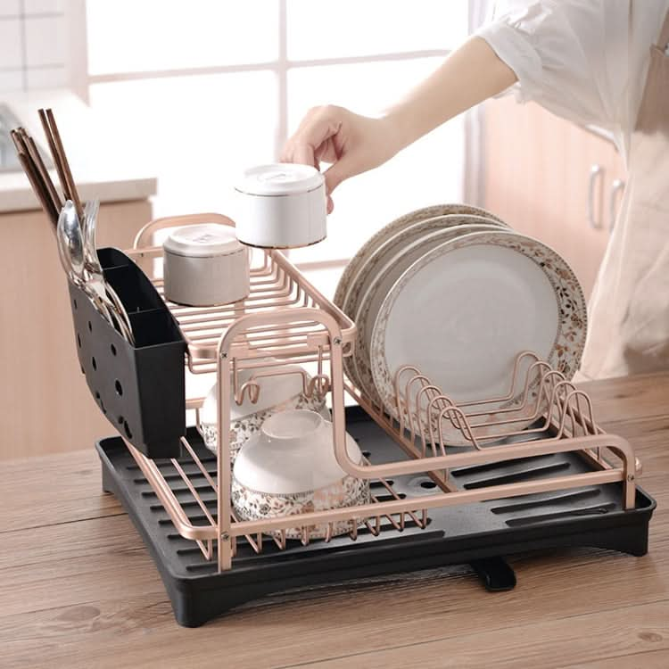 Double-layer Space Aluminum Dish Rack Kitchen Drain Rack - Reluova