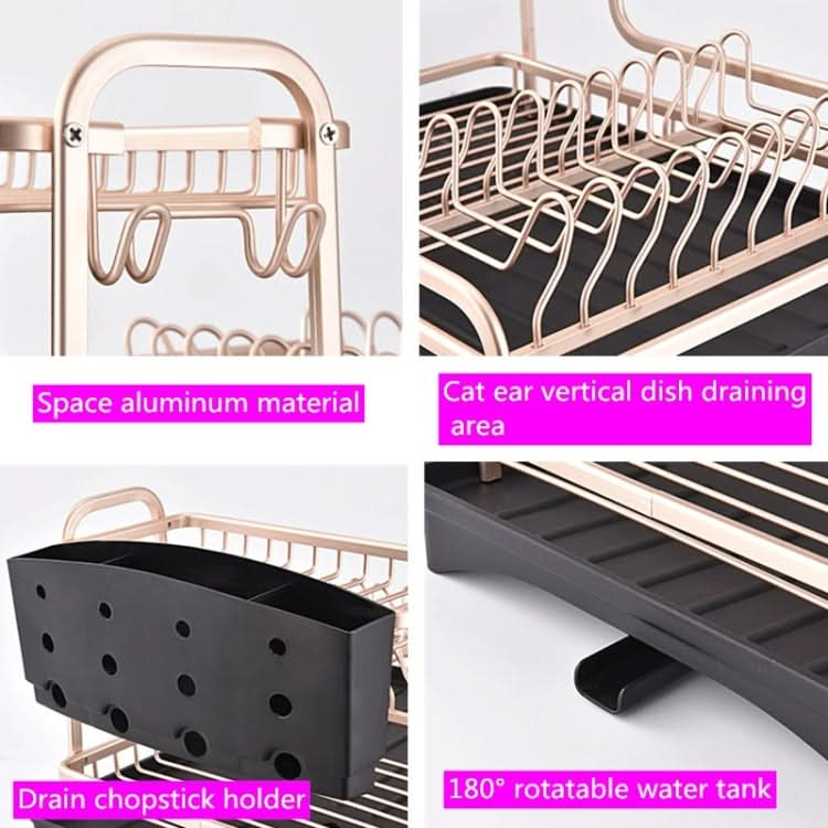 Double-layer Space Aluminum Dish Rack Kitchen Drain Rack - Reluova