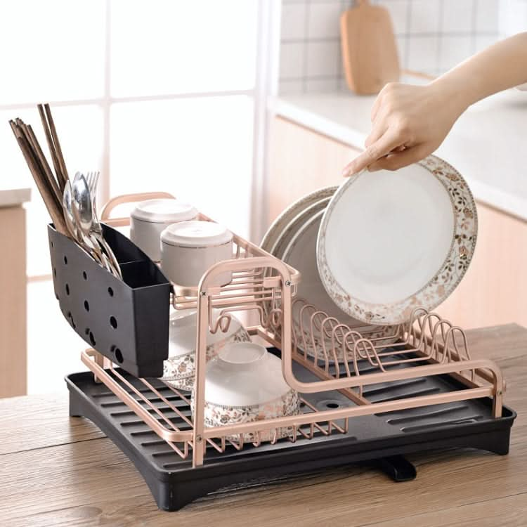 Double-layer Space Aluminum Dish Rack Kitchen Drain Rack - Reluova